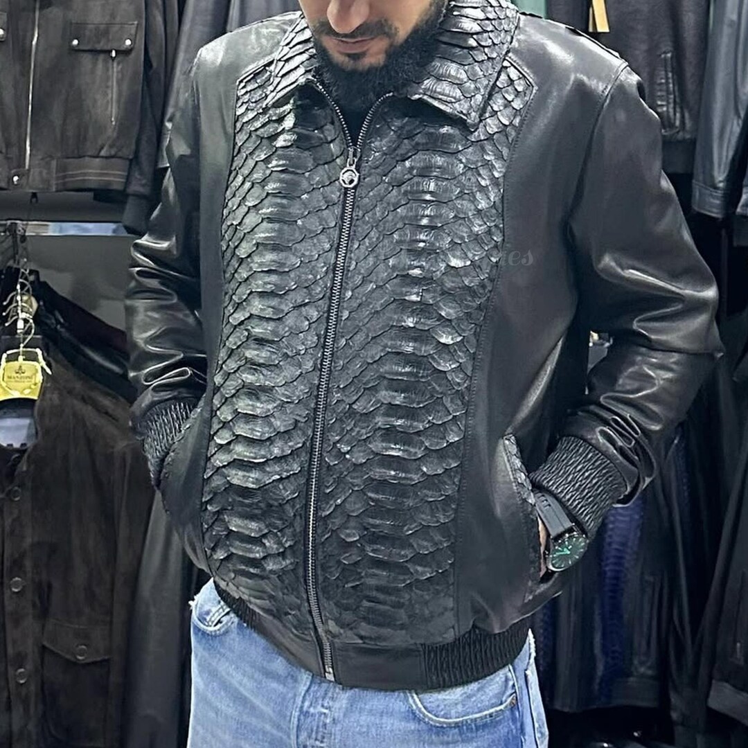 Dragon Python Real Real Dragon Python Skin Jacket | Handmade Exotic Baseball Jacket ...