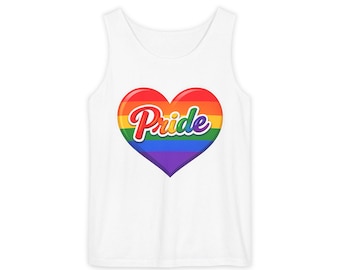 Rainbow Heart Pride Tank Top | LGBTQ+ Pride Tee