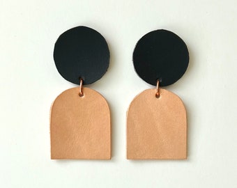 Penumbra Earrings | Nude Black Circle Arch | Eco + Recycled