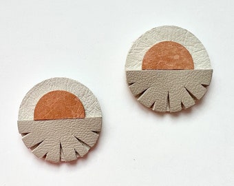 Helios Twilight Earrings | Light Eco Recycled Leather Studs