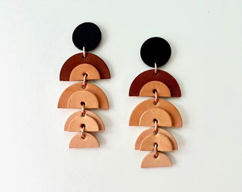 Tellurian Earrings | Long Earth tone Dangle Earrings | Eco + Recycled
