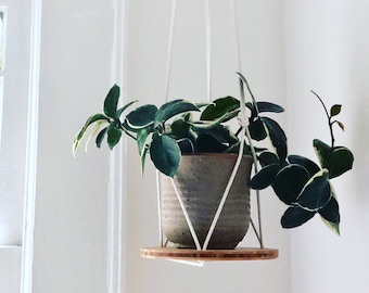 Plant Hanger Shelf,  recycled bamboo and canadian cotton, three sizes