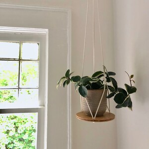 Plant Hanger Shelf, recycled bamboo and canadian cotton, three sizes image 2