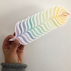 Big Rainbow Feather - carte-cadeau aquarelle