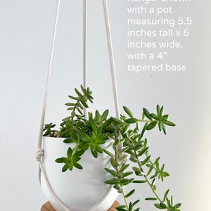 Plant Hanger Shelf, recycled bamboo and canadian cotton, three sizes image 6