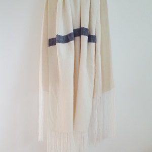 Weaving 002 Edelweiss White Wool Blanket Shawl Scarf Couch Throw image 3