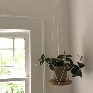 Plant Hanger Shelf, recycled bamboo and canadian cotton, three sizes image 2