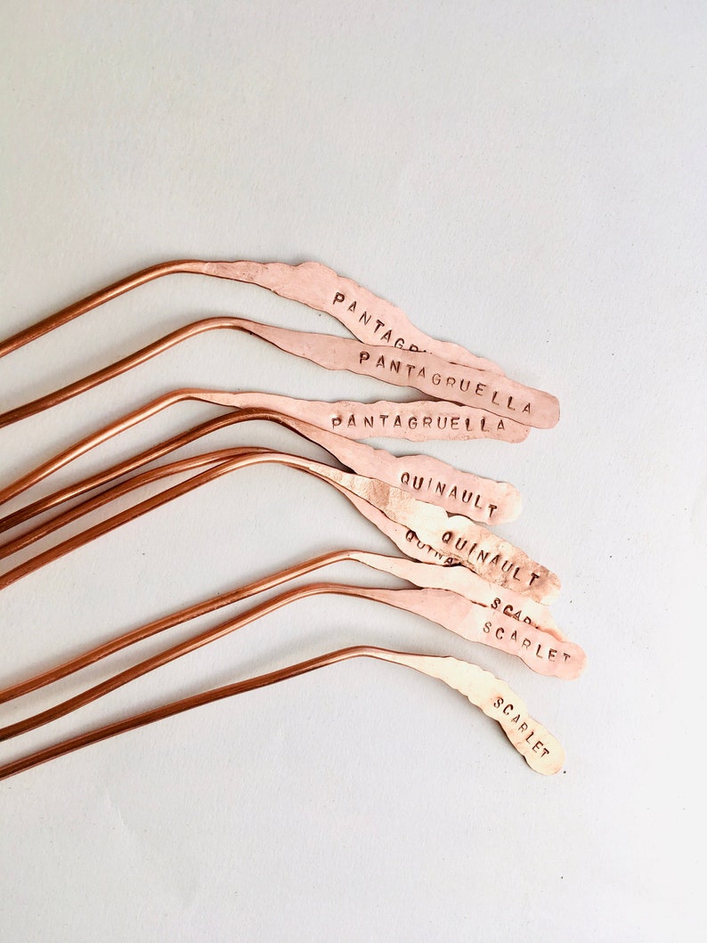 Herb Markers  Plant labels custom made from recycled copper image 0