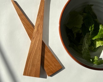 Cherry Salad Server - minimalist eco design in hardwood - housewarming host present