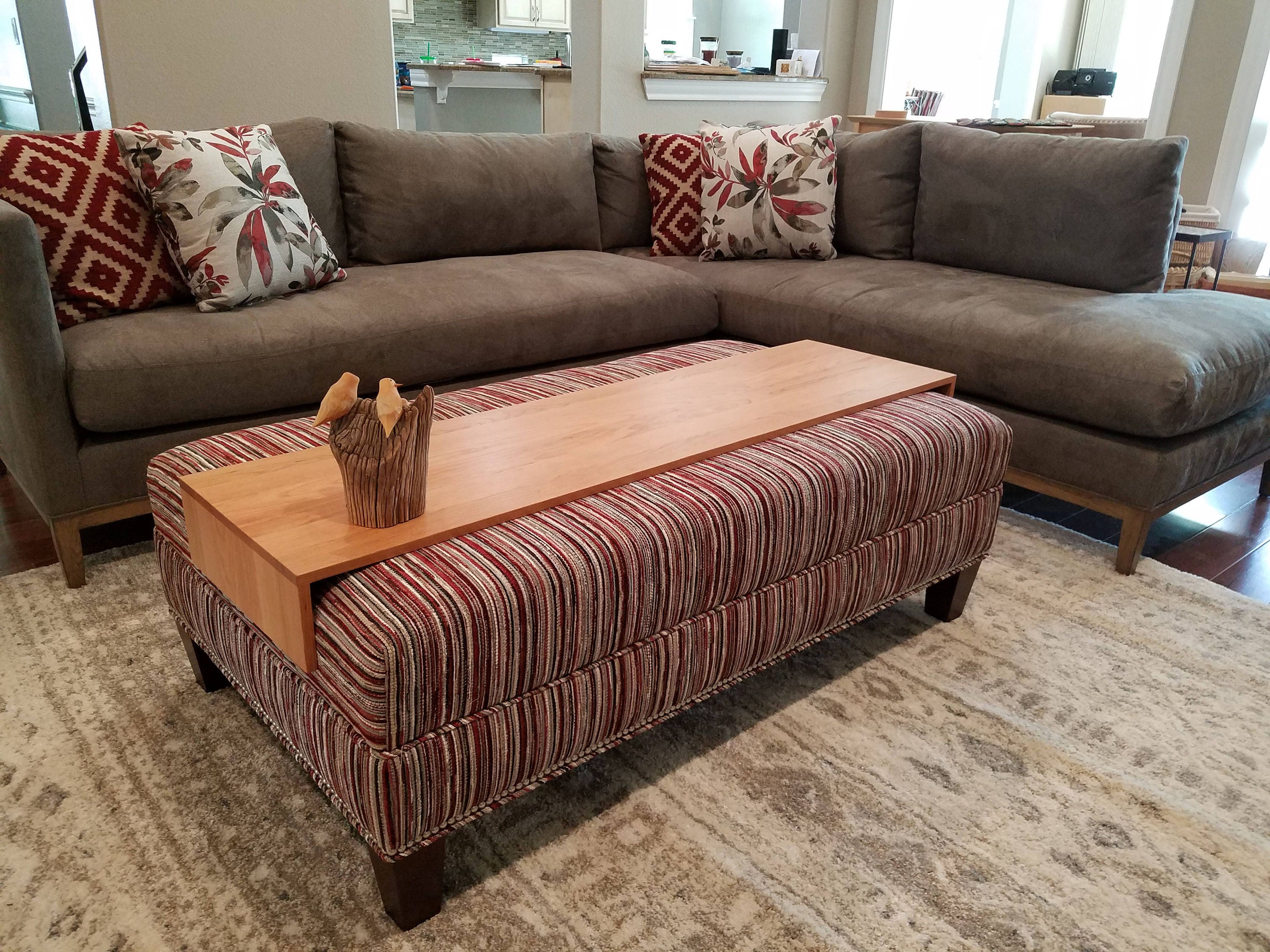 Ottoman Wrap Tray reclaimed wood drink rest table for couch Etsy