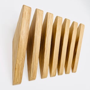 7 White Oak Wall Hooks | #L7 | Seven Wood Wall Hooks | Mid-Century Modern Inspired Eco Home