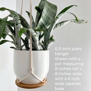 Plant Hanger Shelf, recycled bamboo and canadian cotton, three sizes image 7