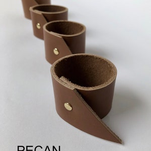 Napkin Rings, set of 8, made with vegetable tanned nude leather and brass image 8