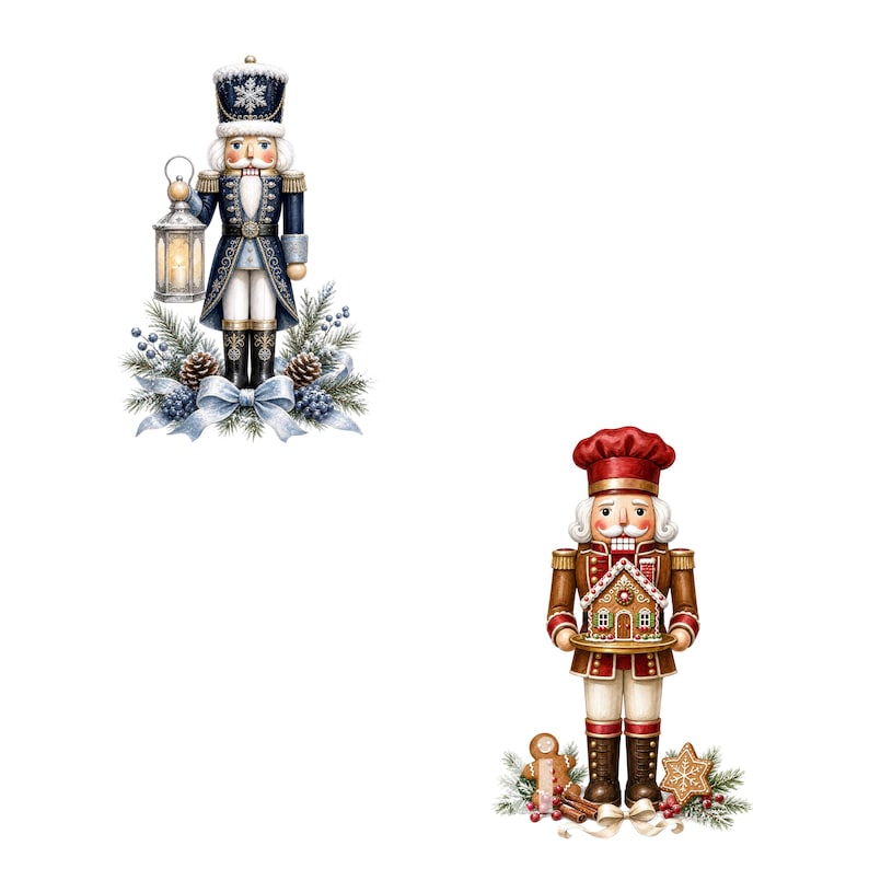 Nutcracker Clipart Bundle, 20 Vintage Watercolor Christmas Pngs, Toy ...