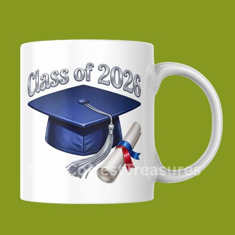 Class of 2026 PNG Blue Graduation Cap Clipart Senior Diploma ...