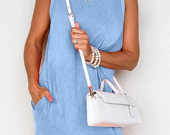 Sommer Washed Blue- Tshirt Dress