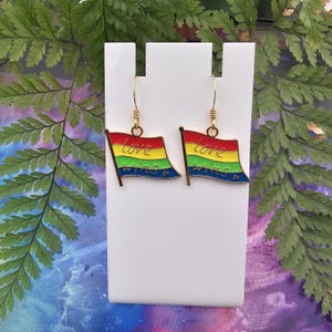 Love Wins Rainbow Flag Earrings - Pride Collection