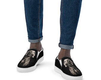Scarpe slip-on da uomo Weimaraner / Sneakers da papà cane fatte a mano