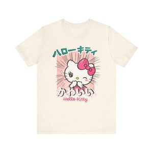 T-shirt Hello Kitty Kawaii | T-shirt mignon style anime | T-shirt style Harajuku | T-shirt graphique japonais | Cadeau mode kawaii pastel image 2