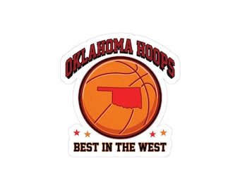 Autocollants prédécoupés Oklahoma Hoops | Les meilleurs de l'Ouest, style basket universitaire vintage