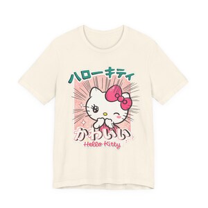 T-shirt Hello Kitty Kawaii | T-shirt mignon style anime | T-shirt style Harajuku | T-shirt graphique japonais | Cadeau mode kawaii pastel image 4