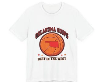 Oklahoma Hoops Best in the West shirt, vintage basketbalshirt, retro sportshirt met graphic print, op OKC geïnspireerd streetwear unisex shirt