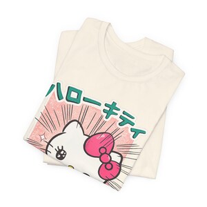 T-shirt Hello Kitty Kawaii | T-shirt mignon style anime | T-shirt style Harajuku | T-shirt graphique japonais | Cadeau mode kawaii pastel image 6