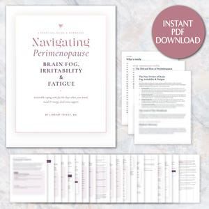 Navigating Perimenopause Workbook: Brain Fog, Irritability and Fatigue | Women's Wellness & Self-Care Printable | Therapist-Designed Guide