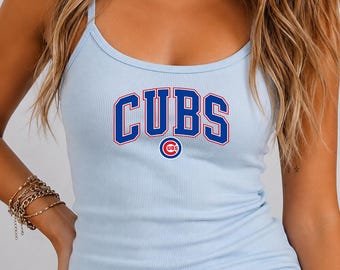 Chicago Cubs Varsity Tank Top | Cubs Game Day Tank | Women’s Baseball Tank | Wrigley Field Outfit | Chicago Baseball Fan Gift