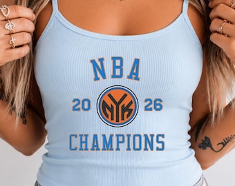 NY Knicks 2026 NBA Meisters geripptes Tank Top, Bekleidung für Basketball-Fan