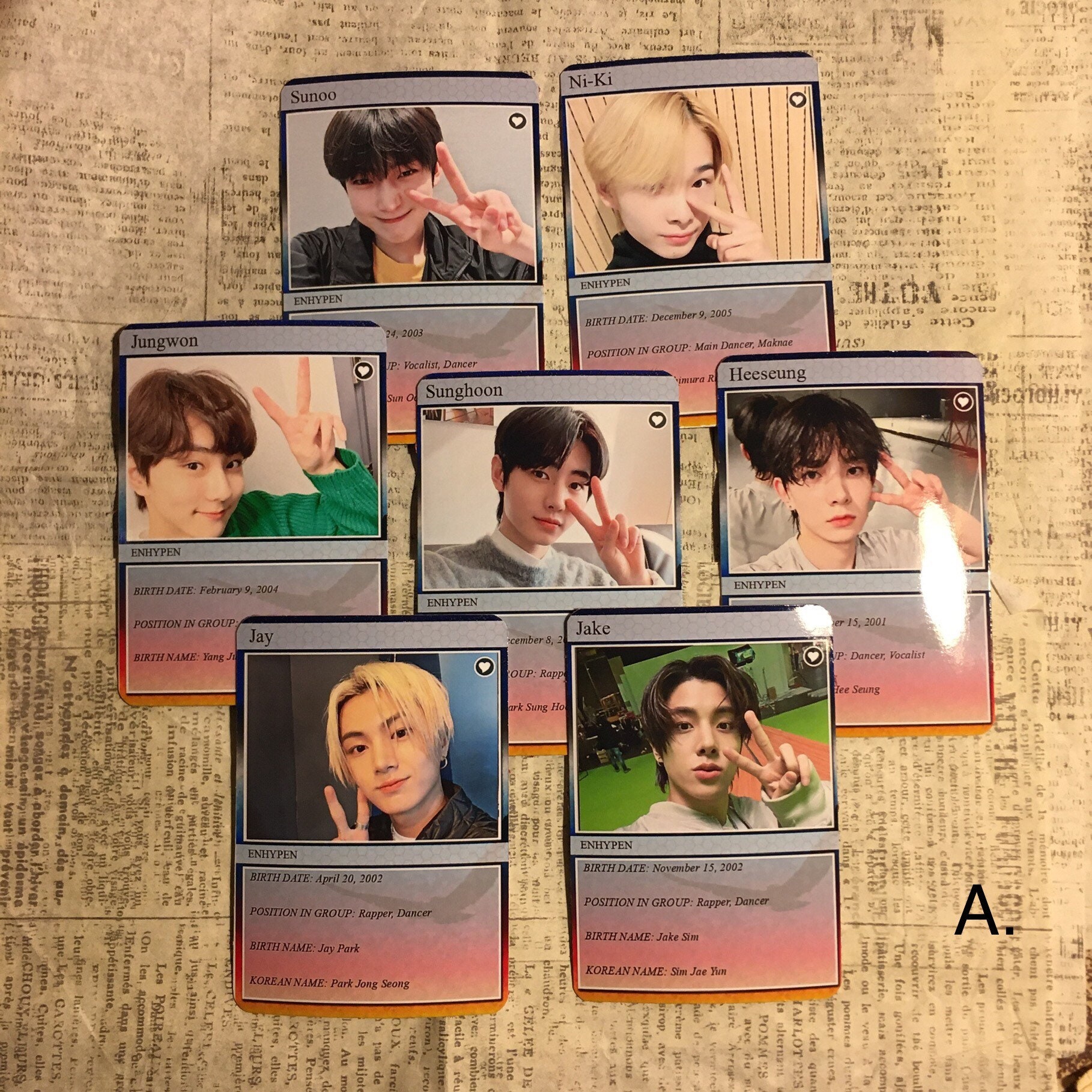 ENHYPEN Photocard Trading Card Set Etsy