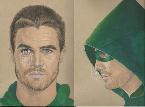 Arrow Oliver Queen Drawing Etsy