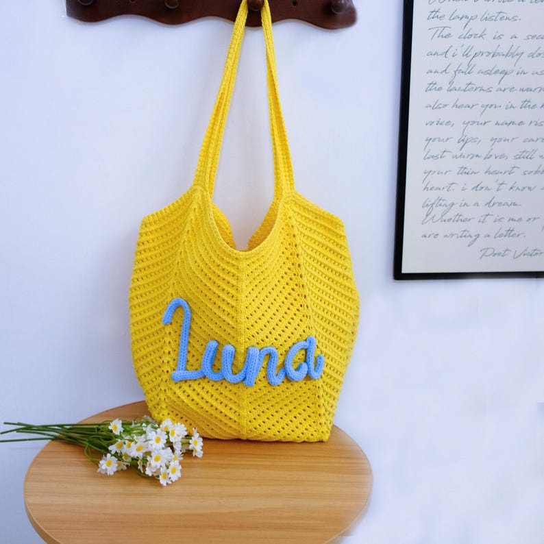 Personalized Beach Tote Bag,Custom Name Travel Tote,Bridesmaid Proposal Gift Bag for Women,Beach Vacation Bag, Girls Trip Essential Carryall image 4