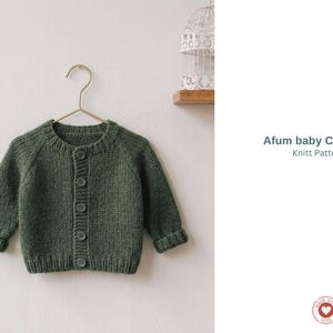 Afum Baby Cardigan & Pullover Knitting Pattern PDF | Chunky Raglan Baby Sweater | Newborn–7 Years