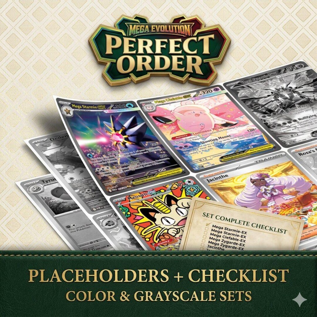 Mega Evolution: 1024 Perfect Order Placeholders, Printable Master Set ...