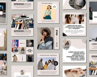 540+ mode-canvasjablonen voor sociale media | Luxe Instagram-postbundel voor kledingmerken en modebedrijven