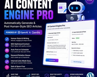 AI WordPress-bot | Mensachtige SEO-artikelschrijver, automatische uitgever voor GPT-4 en Gemini