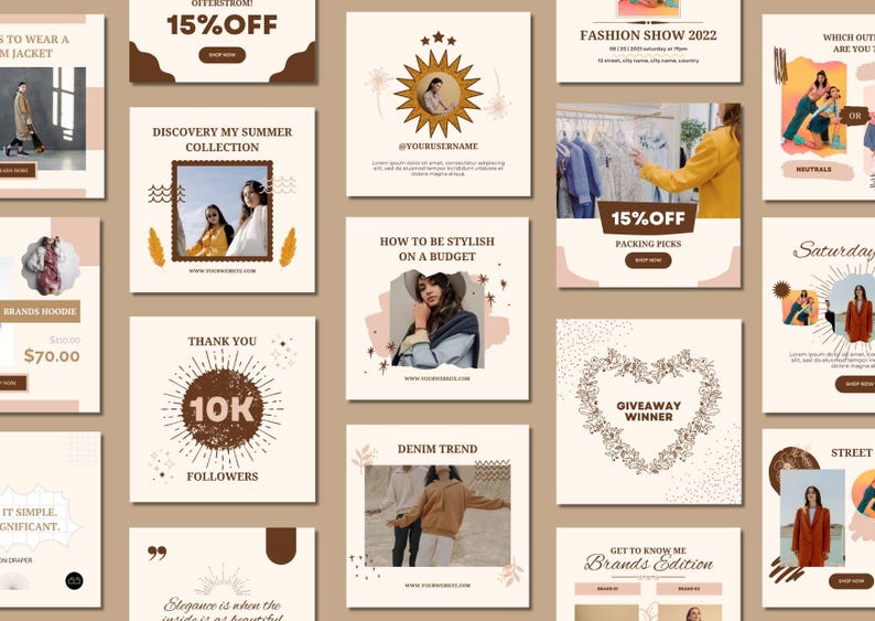 540+ Fashion Social Media Canva Templates | Luxury Instagram Post ...