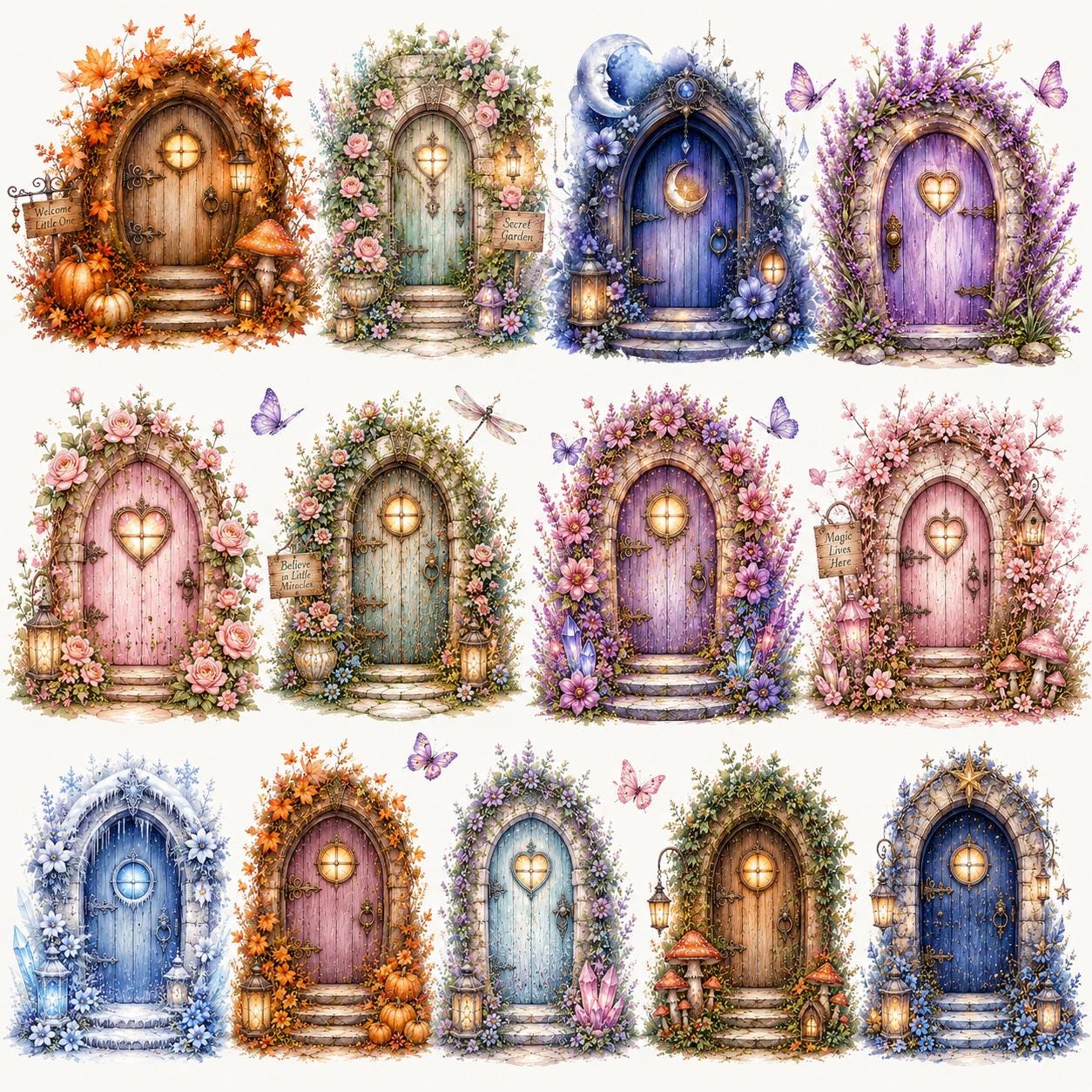 Magical Fairy Clipart Bundle, Watercolor Fantasy Characters (instant ...