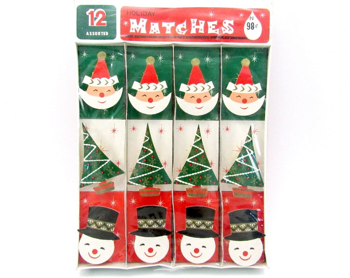 Vintage Christmas Matches 1960s Match Boxes Mid Century - Etsy