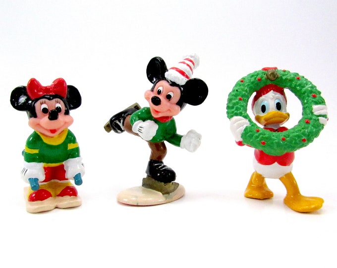 Vintage Disney Holiday Figurines Plastic Disney Christmas Etsy