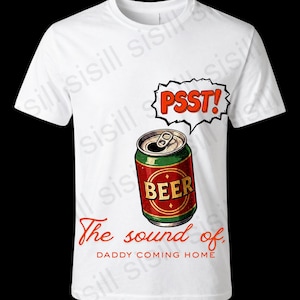 Il suono di papà che torna a casa PNG, lattina di birra divertente per la festa del papà PNG, design divertente per maglietta da papà, clipart per amanti della birra, file SVG con battute retrò da papà