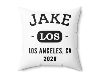 Custom Bar Mitzvah Pillow, Personalized Los Angeles Event Favor (Set of 10)