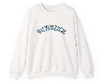 Schmuck Yiddish Typography Crewneck Sweatshirt, Jewish Humor Apparel
