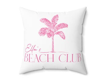 Custom Beach Club Pillow, Personalized Mitzvah Event Favor, Bulk Keepsake Decor