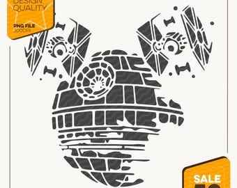 スター・ウォーズ デス・スター PNG | ミッキー デス・スター シャツ デジタルダウンロード | ヴィンテージ スター・ウォーズ ディズニー 昇華プリントデザイン