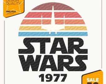 ヴィンテージ ディズニー スター・ウォーズ 1977 PNG | レトロ スター・ウォーズ コンフォートカラーズ デジタルダウンロード | ディズニー ファミリー旅行 昇華プリントデザイン