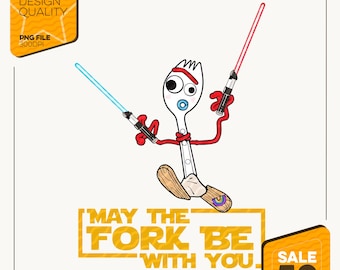 May the Fork Be With You PNG | フォーキー スターウォーズ パロディ デジタルダウンロード | 面白いディズニー旅行昇華デザイン