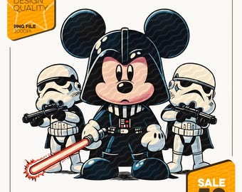 レトロミッキースターウォーズPNG | 男の子向けディズニースターウォーズデジタルダウンロード | ディズニーランドファミリー向け昇華プリントデザイン
