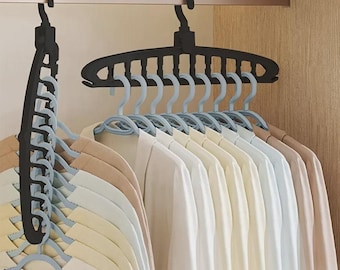Personalized Folding Multi Hole Clothes Hanger: Space Saving Wardrobe Organizer